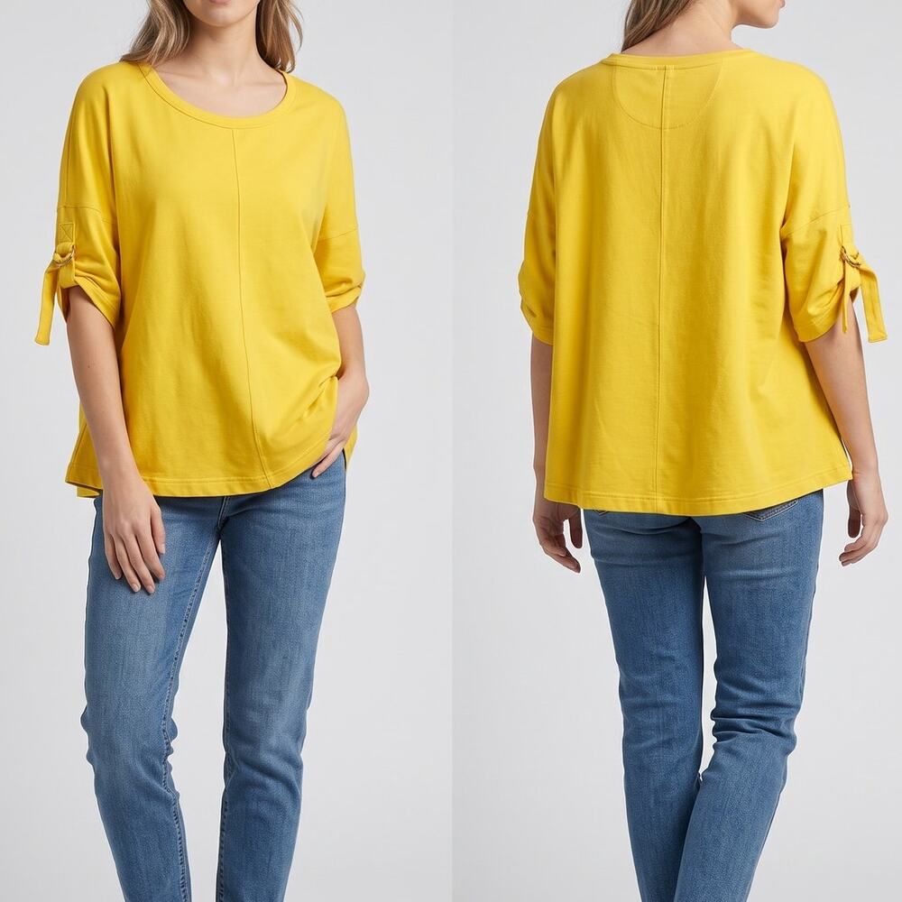 Neon Buddha Medium Yellow Shirt Scoop Neck